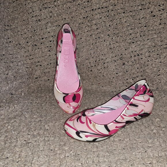 PUCCI-Abstract Style-Pink/Black-Jelly Ballet Flats-Sz 39-Excellent - Picture 1 of 8